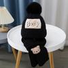 Autumn and Winter Children's Hat Boy Bear Wool Hat Girl Knitted Cotton Warm Baby Hat Scarf Two-piece Set
