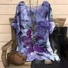 Plus Size Violet Kiss Leaf Women's T-shirts Fashion O Neck 3D Digital Printed Short Sleeved T-shirt