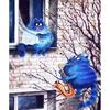 Cross Stitch Kit DIY Diamond Embroidery Blue Cat Diamond Painting Mosaic Home Decor