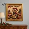 Relaxing Handmade Faux Pearl Sets Christmas Cat Art Kit with Frame Kitty Painting DIY Decorative Supplies Kit 3D Bead Wall Craft for Adults