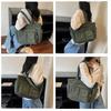 Women’s Corduroy Underarm Handbag Multi Pocket Storage Lightweight Commuters Bag For Office Travel Essential  White