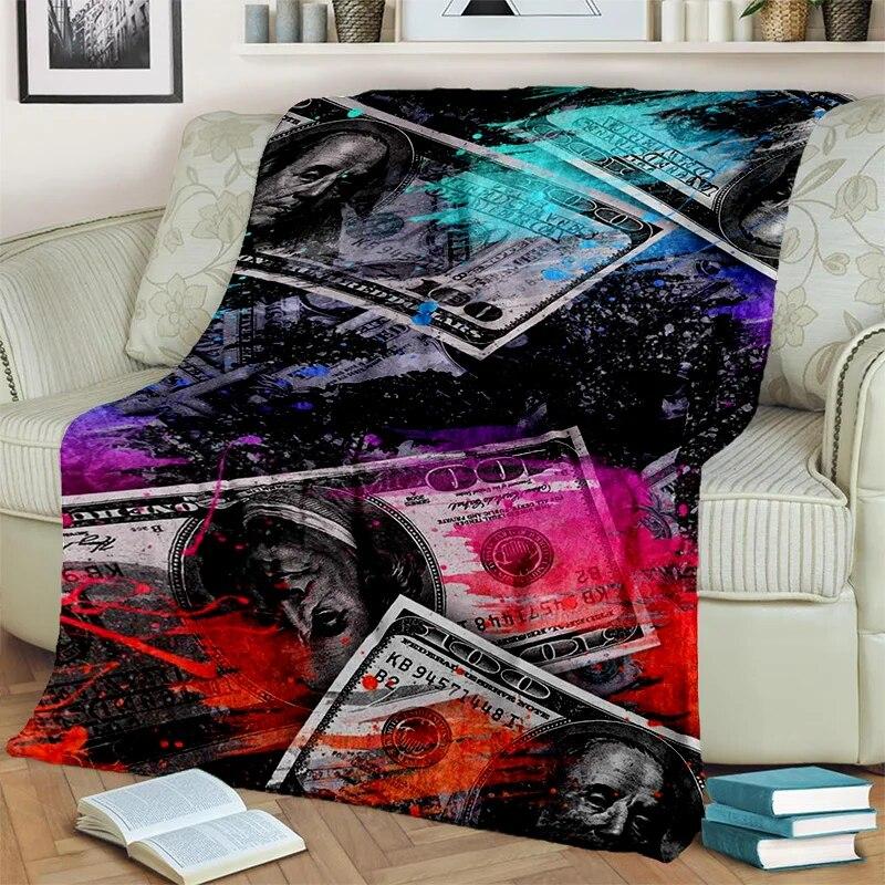 Богатое 3D одеяло с узором в долларах и евро, мягкое одеяло для дома, спальни, кровати, дивана, пикника, путешествия, офиса, одеяло, детское одеяло
