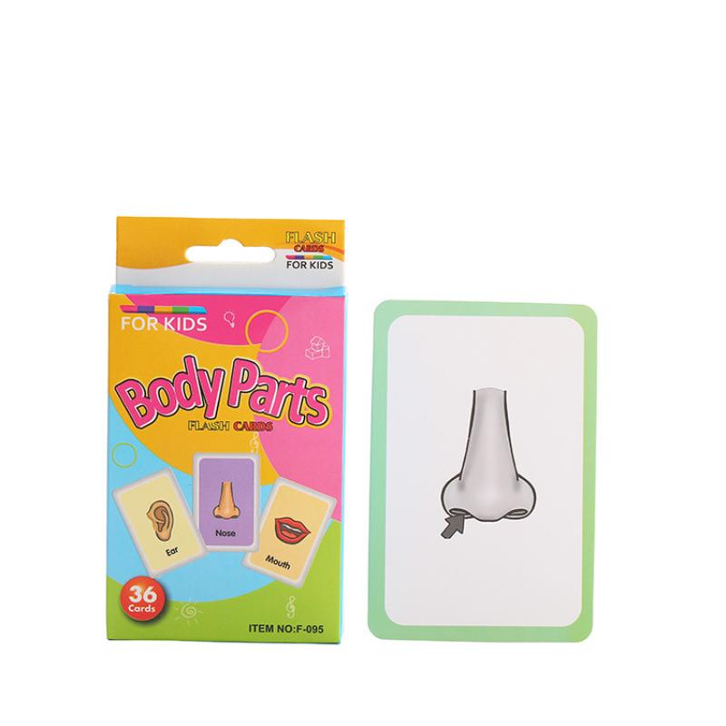 36 шт. Детские познавательные карточки Части тела Животные Фрукты Двусторонние карточки Монтессо Малыш Дети Ранние развивающие игрушки Подарки
