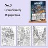 Книга для рисования - Пейзажи для обводки и Раскраски для тренировки контроля пера для взрослых Альбом для эскизов карандашом Снятие стресса Искусство