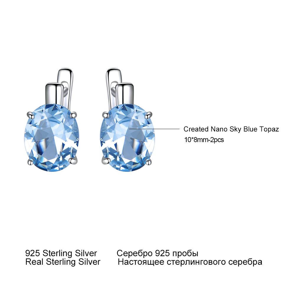 Umcho Oval Nano Sky Blue Topaz Gemstone Clip Earring