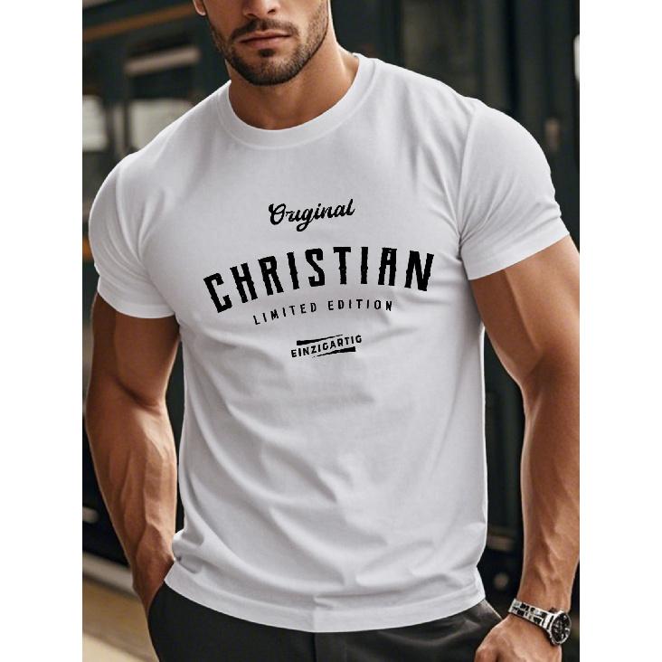 Men'S Summer T-Shirt with Unique Christian Limited Edition Design | Casual Style, Regular Fit, Crew Neck, All-season, Long Sleeve, Slight Stretch