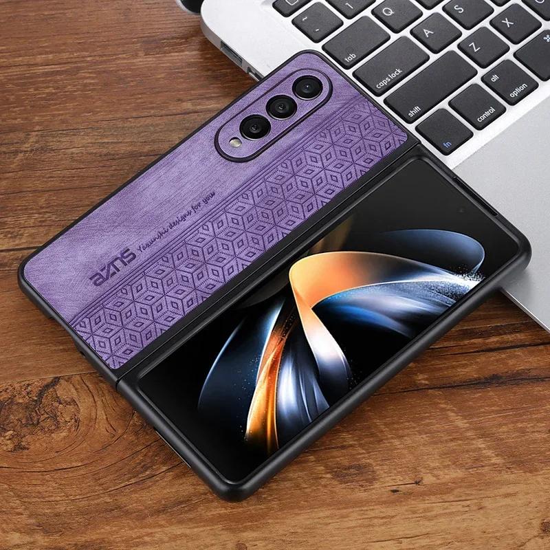 3D Тисненый чехол для Samsung Galaxy Z Fold 7 6 5 4 3 Z Fold7 5G Чехол Мягкая Матовая Кожа Полная Защита Камеры Корпус Fundas Coque