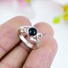 Natural Black Onex Gemstone 925 Solid Sterling Silver Jewelry Ring S.11.5 T0P04