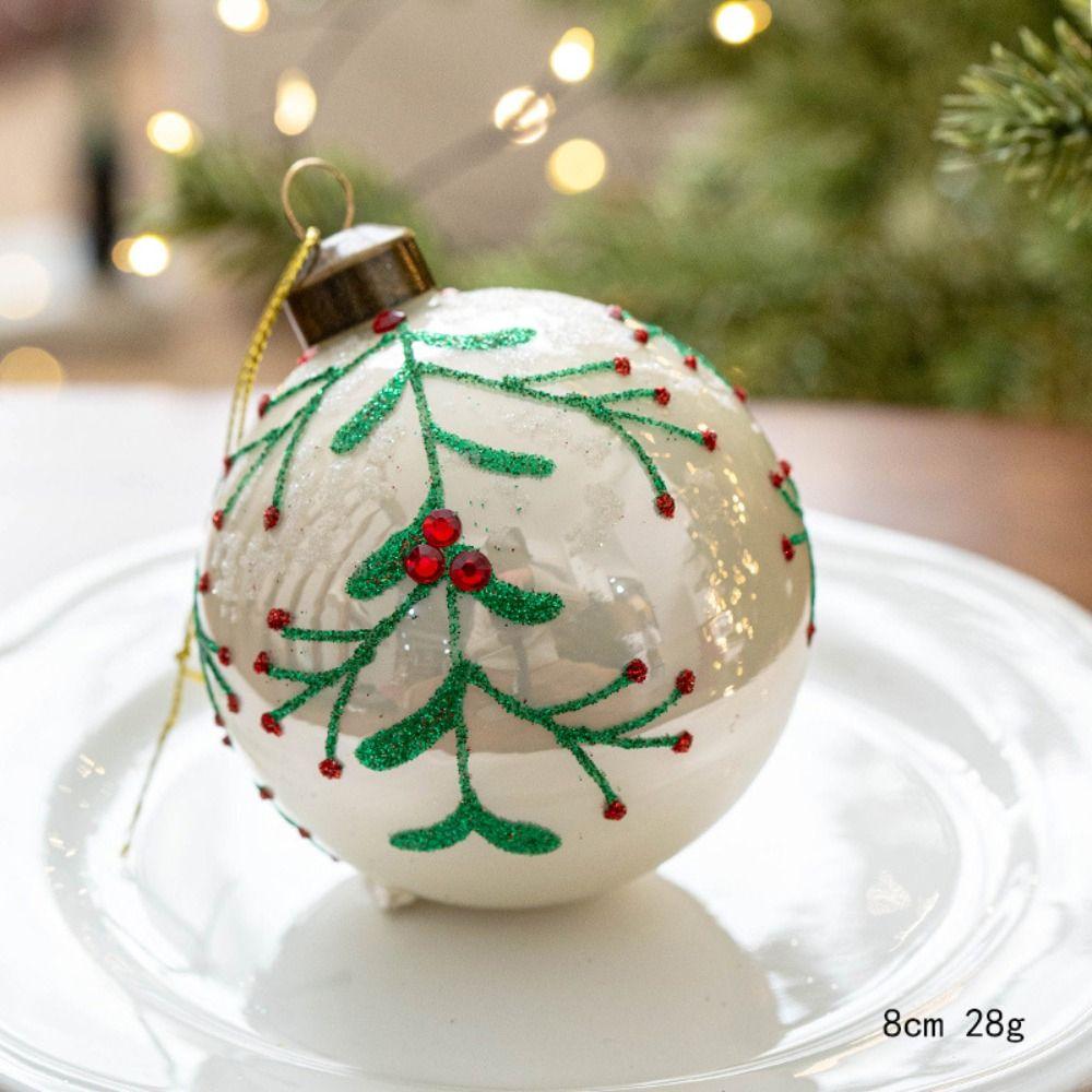 Glass Christmas Tree Balls 8cm Xmas Baubles Fashion Xmas Ornament Ball Party