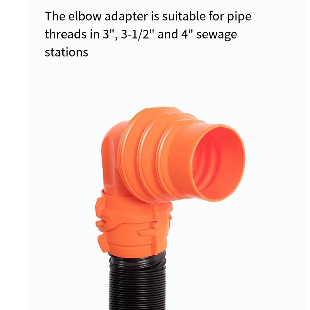RV Sewer Hose Elbow RV Drain Hose Elbow RV Sewer Hose Elbow with Lid 90 Degree Easy Installation Sewer Hose Connector for Yacht