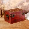 Wooden Storage Box with Lock Large Capacity Multipurpose Decorative Treasure Chest Retro Style Storage Organizer
