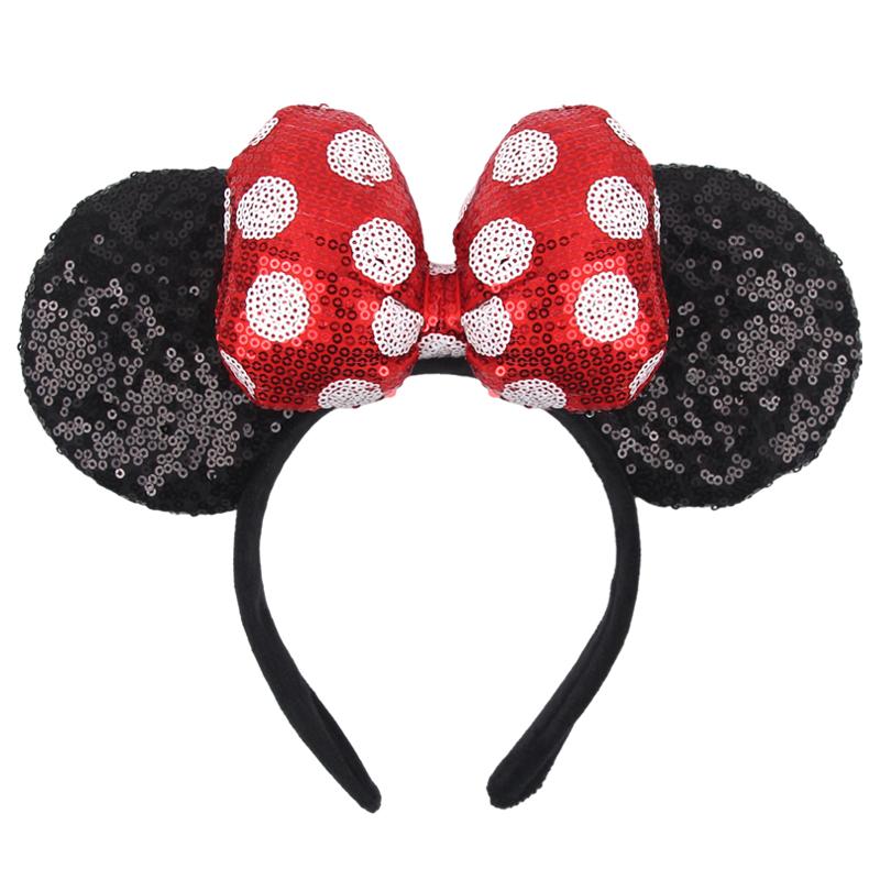 1pc Mouse Ears Headband Girls And Kids 4 Inch Polka Dot Bow Hairdband Holiday Party Travel DIY Hair Accessories