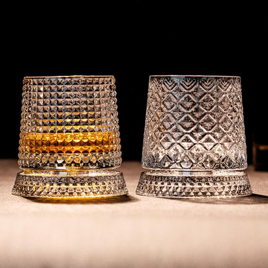 Вращающийся на 360 градусов винный бокал 280 мл Поворотный стакан для виски с подставкой Бессвинцовый стакан для снятия стресса и ароматизации Уникальный подарок на день рождения