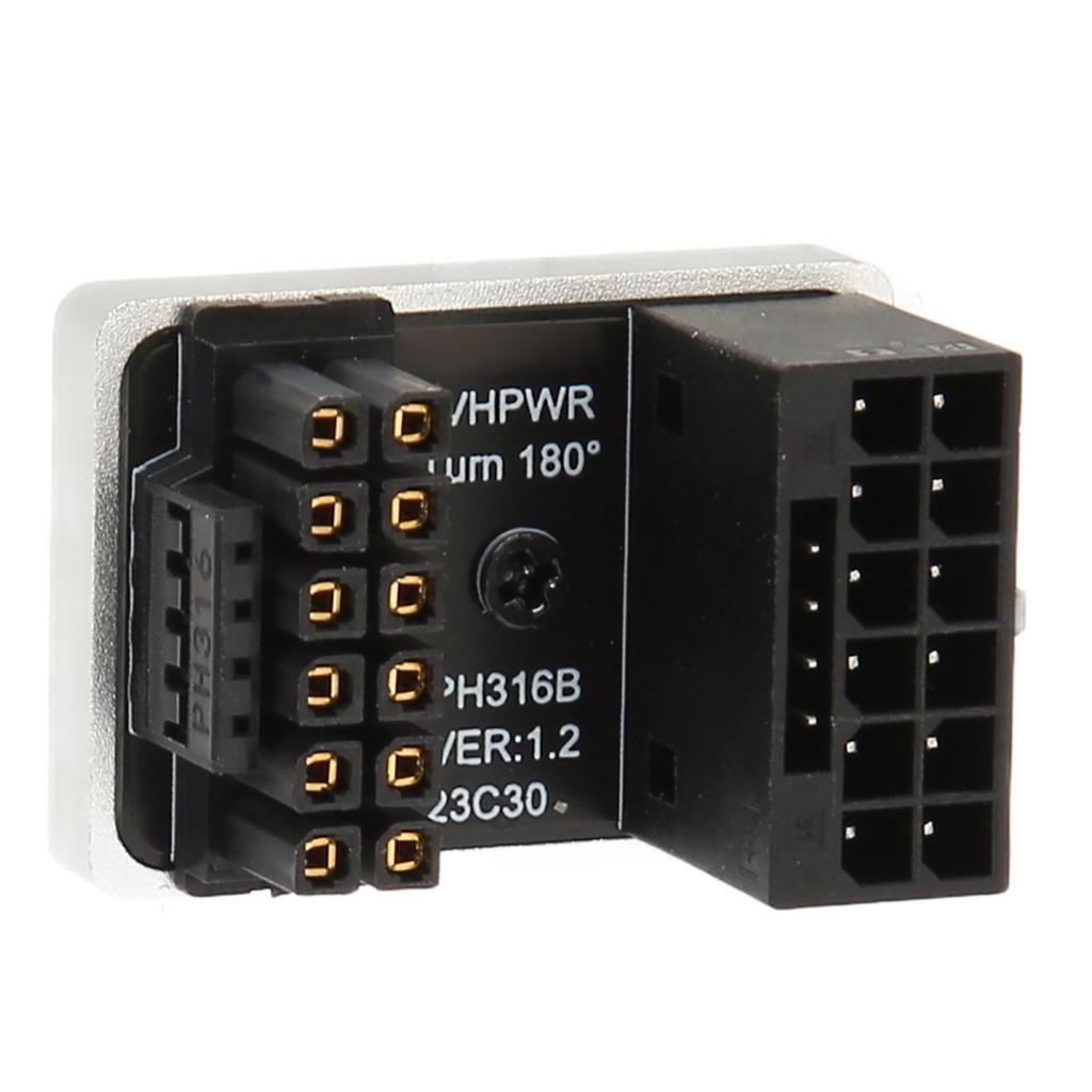 ATX 16Pin Male To 16pin Female 180 Degree Angled Adapter 12V PCIe5.0 HPWR GPU U Turn Angle