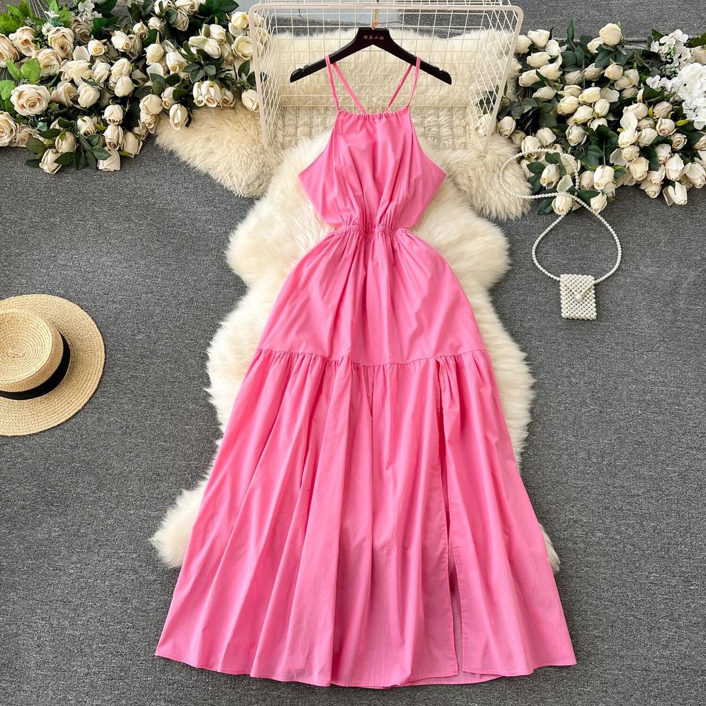 Элегантное цветочное платье-фея, женское платье на бретельках, сексуальное вечернее платье миди, повседневное платье с шикарным принтом и высокой талией, модное женское платье 2025 года