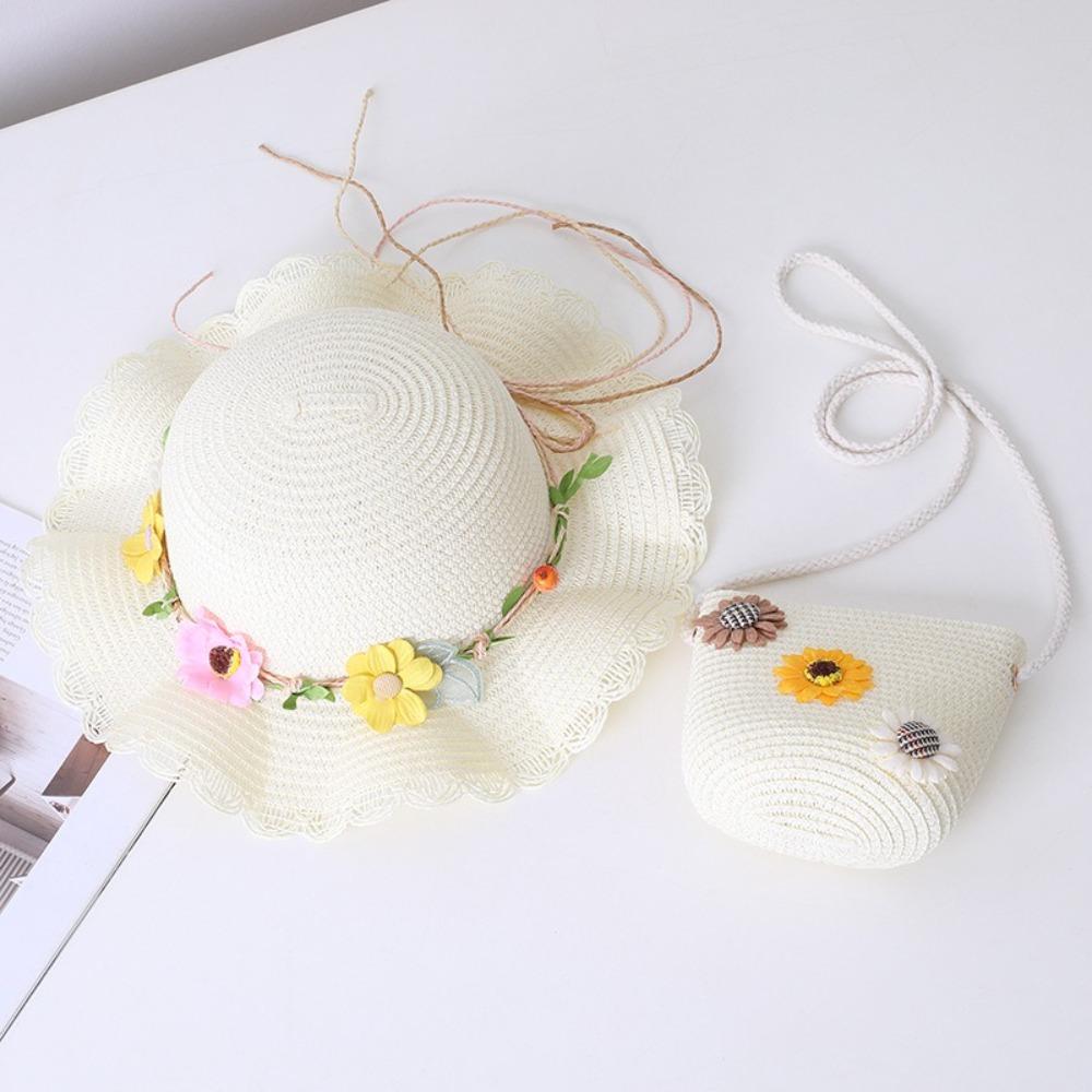 Cute Kids Sun Hat 2-8 Years Straw Hat Fashion Girls Sun Hat Beach