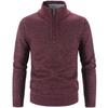 Winter Men's Fleece Thicker Sweater Half Zipper Turtleneck Warm Pullover Quality Male Slim Knitted Wool Sweaters 3Xl