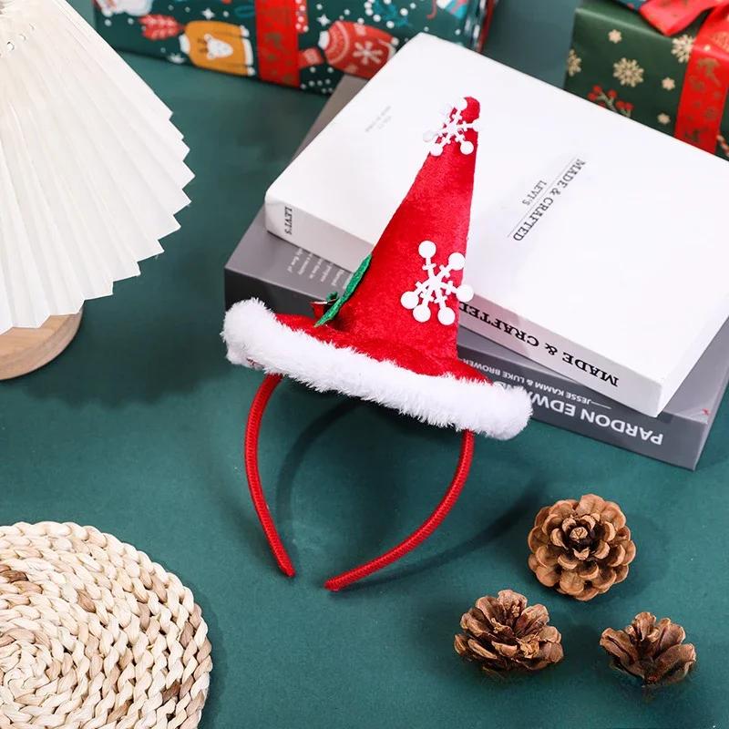 Рождественские повязки на голову Рождественская елка Шапка Санты Повязка для волос 2024 Рождественские украшения для дома Девочки Женщины 2025 Новогодние подарки\