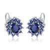Fashion 1.89Ct Natural Blue Sapphire Earrings 925 Sterling Silver Gemstones Vintage Stud Earrings for Women Fine Jewelry