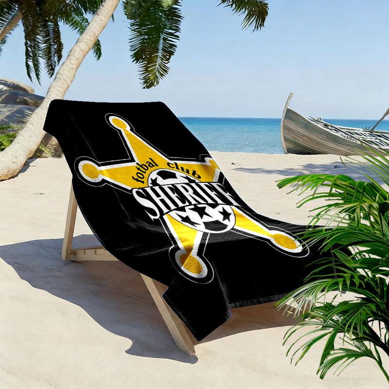 FC Sheriff Print Beach Towel, Large Soft Quick Dry Towel for Beach Camping Swimming