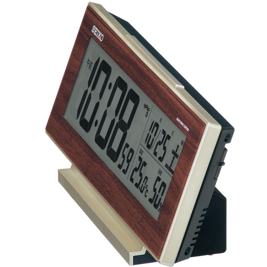 Seiko Clock Будильник Настольные часы Натуральные настольные часы Всегда Включены 03: Светло-золотистый перламутр/частичная текстура древесины 8,3 x 20,6 x 5,0 см SQ788B