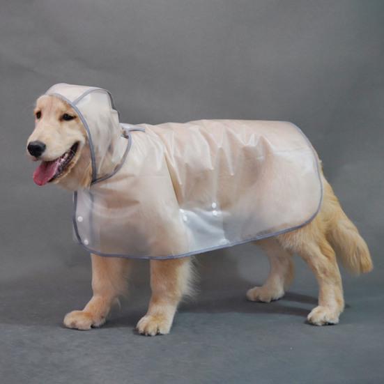 Прозрачный дождевик для собак, водонепроницаемое пончо для питомцев, дождевая куртка с капюшоном, дождевик с отверстием для поводка для щенков и собак малых и крупных пород