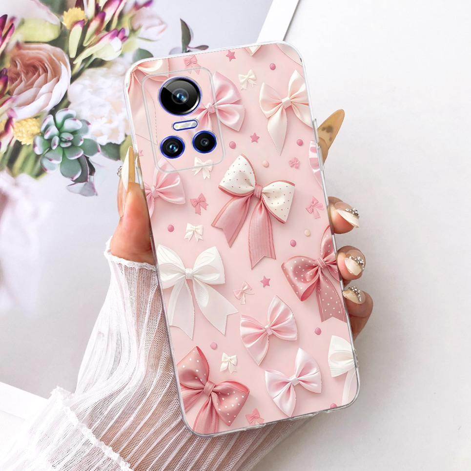 Luxury Flower Butterfly Bow Pattern Casing For Realme GT Neo 3 150W Neo 5 240E GT3 Back Cover Clear Soft Silicone Phone Case