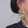 Exaggerated Big Flower Long Tassel Earrings Temperament Stud Earrings Women Earrings  Party