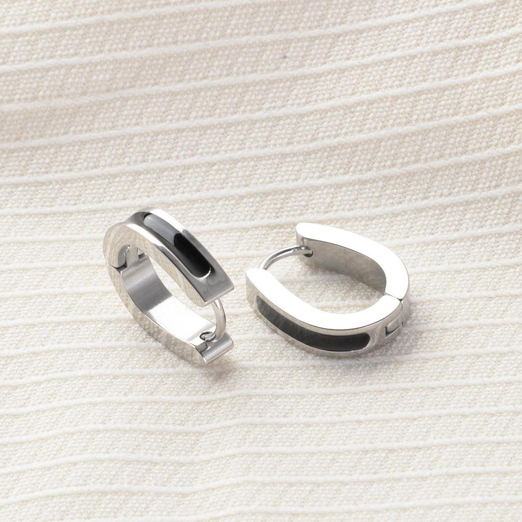 Позолоченные 24K европейские и американские овальные титановые каффы с эпоксидной смолой: Модные серьги для стройного лица