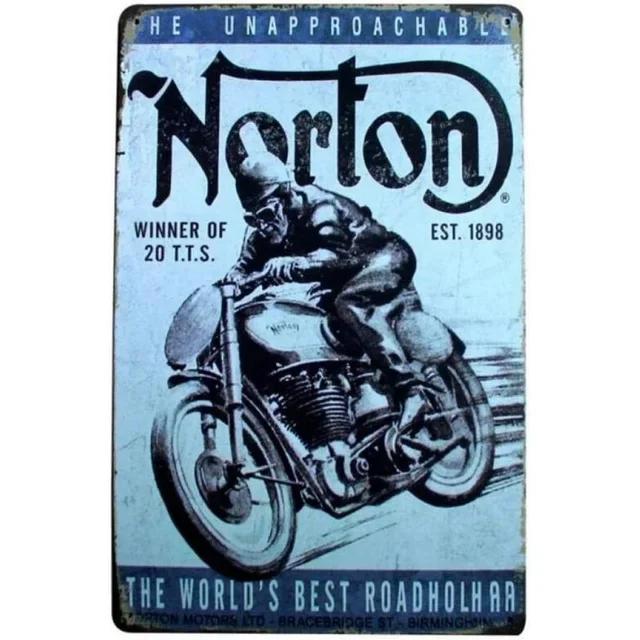 Винтажная металлическая жестяная табличка Мотоцикл Triumph Norton Ретро Железный настенный постер для бара, кафе, гаража, домашнего декора Металлическая табличка