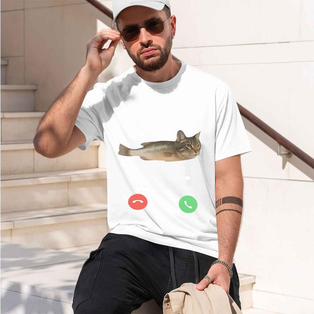 2026 New Model Cah Fih Tshirt Funny Calling Fish Hybrid T Shirt Absurd Humor Internet Culture Gift Viral Summer Men Tshirt