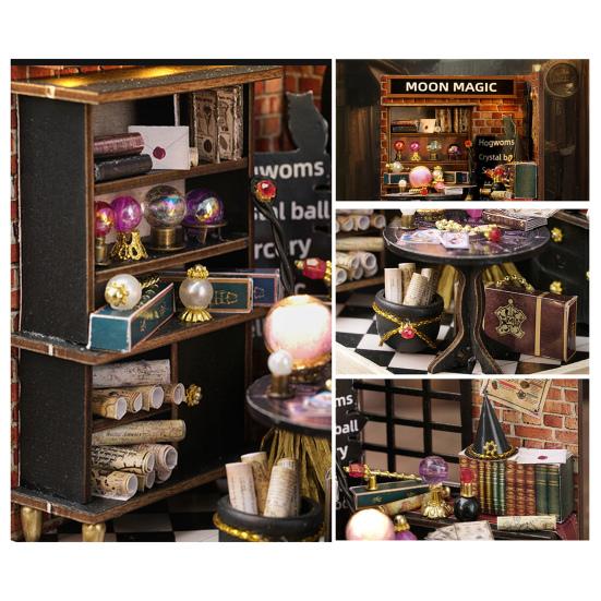 1 Set DIY Miniature Dollhouse Kit with LED 3D Handmade House Model Desktop Mini House Building Decoration Kids Adults Tiny Doll House Assembly Toy