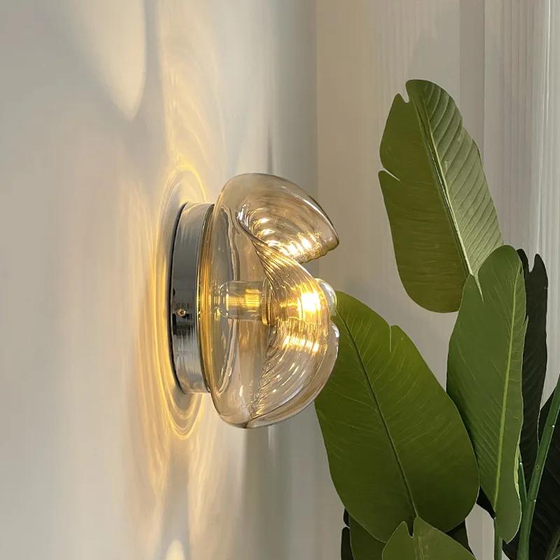 Немецкий дизайнерский витражный настенный светильник для ресторана в стиле скандинавского минимализма, украшение для дома, прикроватная тумбочка, проход, балкон, светодиодный настенный светильник