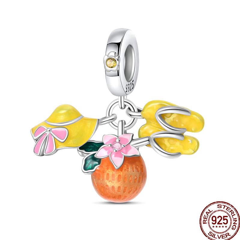 Медный пляж Океанский отпуск Напиток Шарм Морская звезда Бусины Подходят для Пан Оригинальный браслет Сделай сам Праздничные украшения Подарок