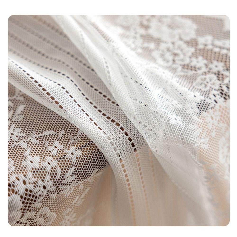 Hollowed Out Embroidered Table Cover Semi-Sheer Table Doilies Rectangular Lace Tablecloth Indoor