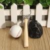 Trendy Sports Gifts Keychains Leather Softball Baseball Keychain Creative Bat Fans Jewelry Gift