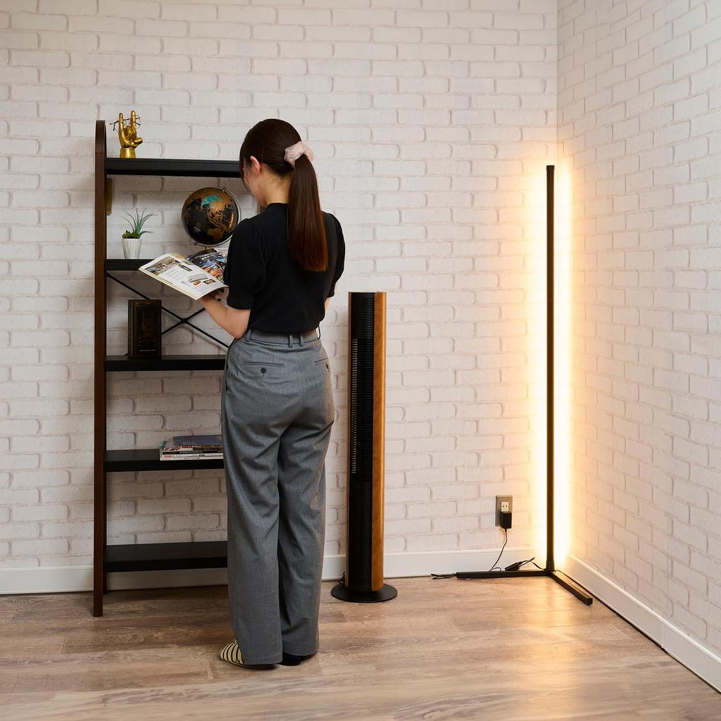 APA LED Floor Lamp, Vertical Corner Light, Remote Control Included, Ambient Lighting, Variable Light, Dimmable, 4 Levels, Single Color, RGB, 153cm