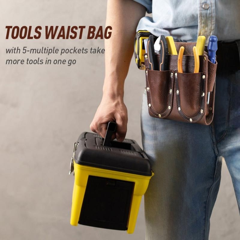 Прочный строительный пояс для инструментов, Рабочий фартук, Сумка для инструментов, Пояс большой емкости с пряжкой быстрого снятия, Сумка для инструментов
