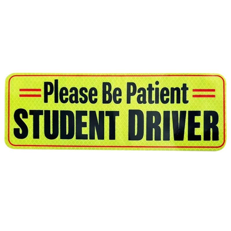Driver Magnet Driver Bumper Magnetic Reflective Sticker for Car Please Be Patient Student Driver Magnet Reusable Signs