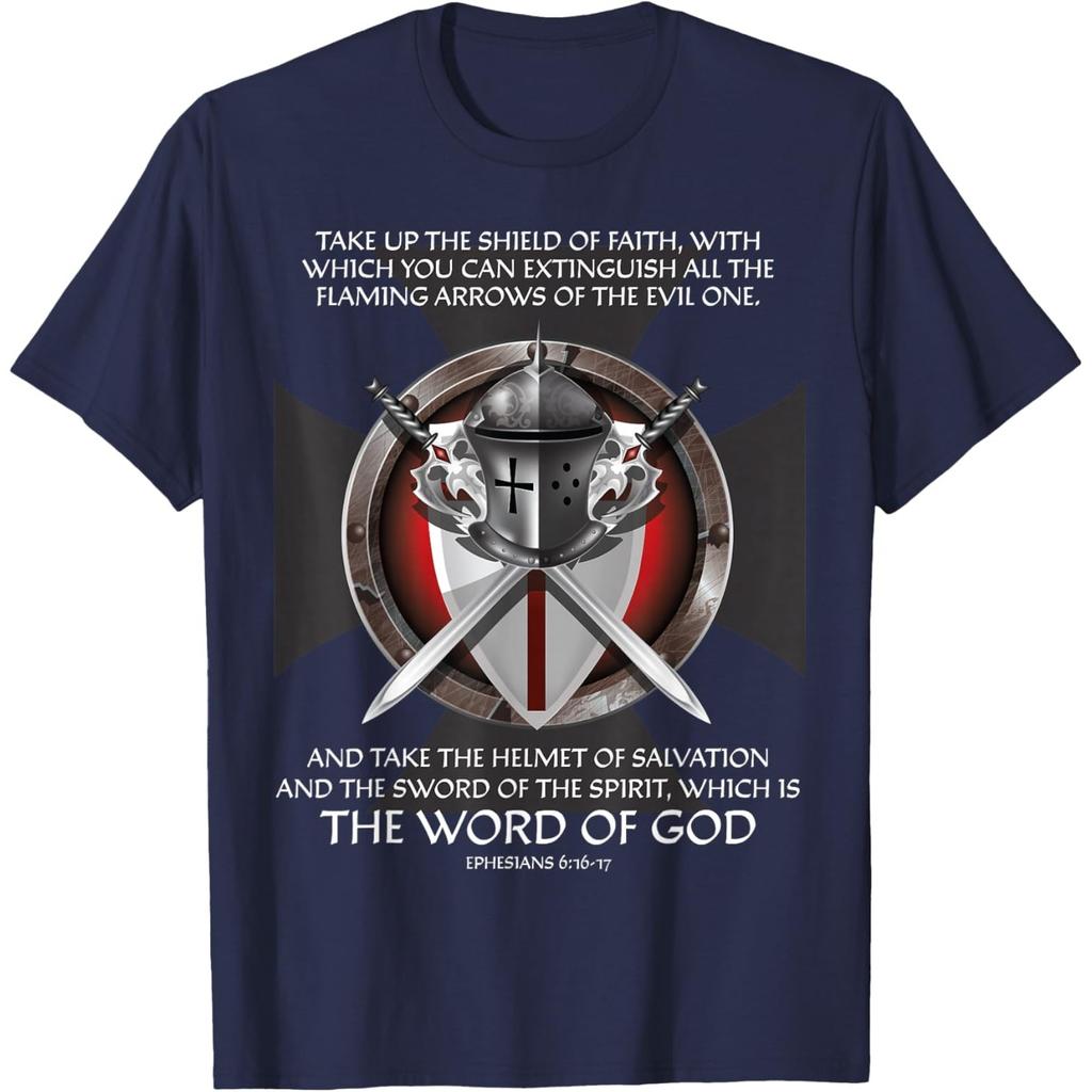Armor Of God Christian Tshirt Bible Verse Graphic Tee Mens Faith Religious Print