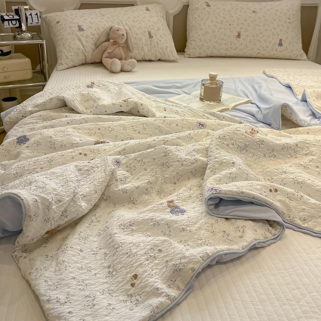 Class A Double-Sided Available A-Sided Puff Cotton B-Sided Elastane Cool Summer Quilt Xia Liang Quilt Student Single Double Air Conditioner Quilt 4