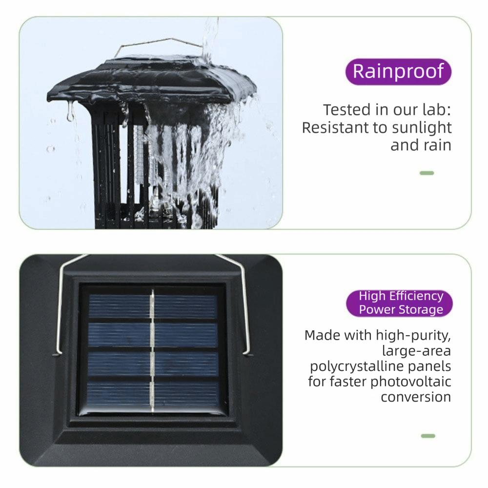 Waterproof Insect Lawn Light Solar Powered Solar Bug Zapper Mosquito Trap Lamps Outdoor