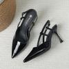 Huiliya spring and summer new one-word buckle with bag head sandals nude pointed thin heel light mouth high heels G8626-58