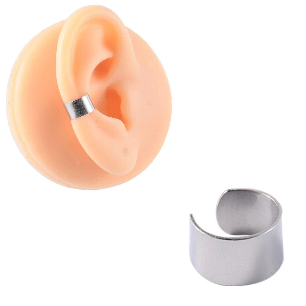 Серьги-клипсы из хирургической стали, 1 шт., серьги-клипсы для ушей, хрящевой раковины, манжеты, регулируемый размер, обруч для носа, непрокалывающее кольцо для губ, поддельные ювелирные изделия