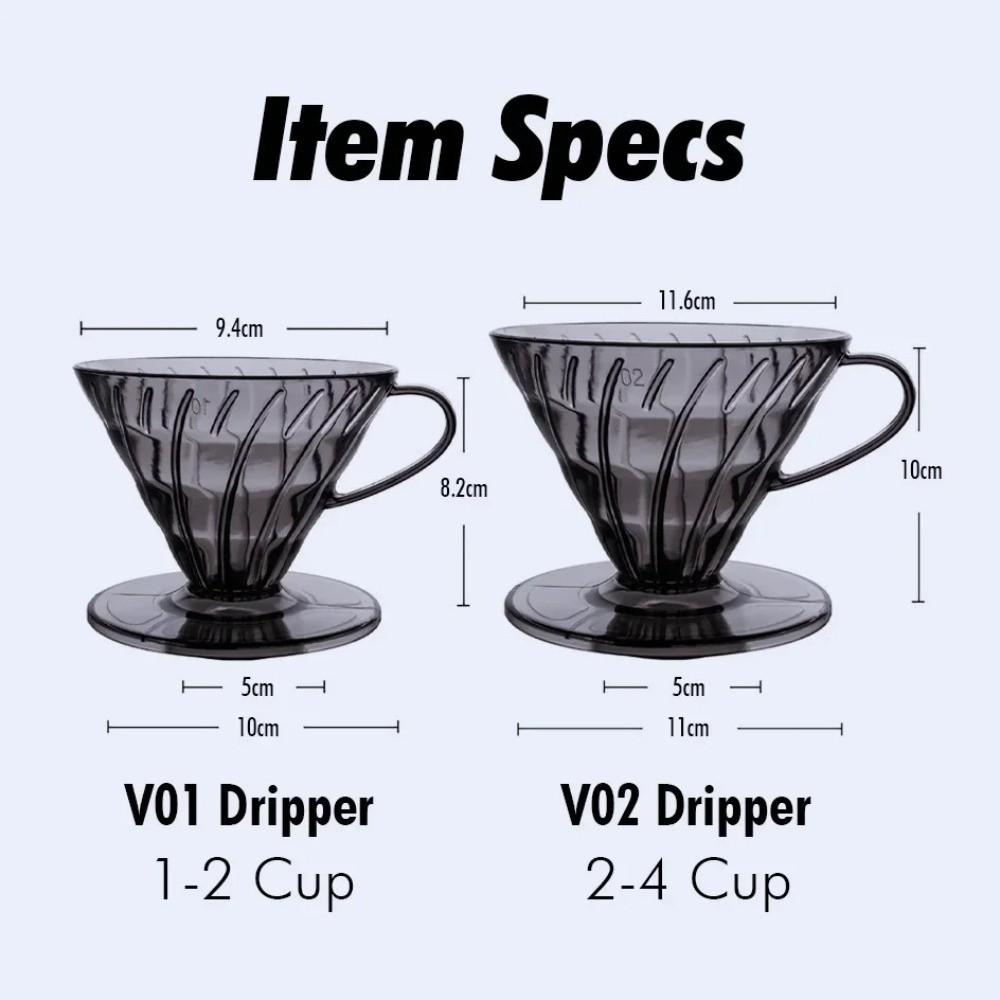 Plastic Coffee Filter Cup V Shaped 60 Spiral Hand Filter New Coffee Hand Dripper Party