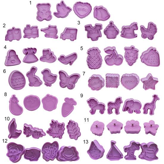 Yousheng 4 шт./комплект формочек для печенья с рисунком из мультфильмов, антипригарная пластиковая форма для выпечки, пресс-форма для кухни