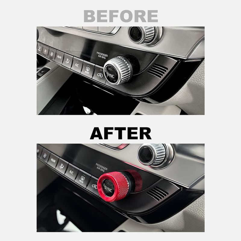 For Kia Telluride -2025 Car Tuning 2PCS Red Blue Black Aluminum Alloy Air Conditioner Adjustment Knob Cover Trim Accessories