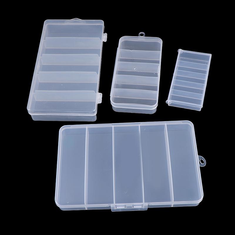 5 Compartment Clear Plastic Lure Storage Case for Fly Fishing Spoons Hooks Baits Tackle Box