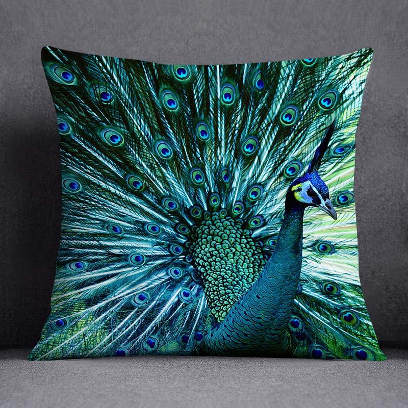 Новый темно-зеленый цветочный узор животного, украшение для дома, наволочка, современный простой квадратный офисный диван, декоративные чехлы для подушек