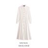 Kaslead New Arrival Women's Clothing Fashion Style Fashion Polo Collar Long Sleeves Midi Skirt Dress 0387053